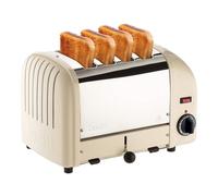 Dualit Classic 4 Slice Vario 2.2kW Toaster, Cream and Stainless Steel, Hand Built in the UK, Replaceable Proheat Elements, Heat 2 or 4 Slots, Defrost Bread, Mechanical Timer, Model 40354, CD331