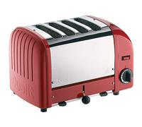 Dualit Classic 4 Slice Vario Toaster, Stainless steel, Hand Built in the UK, Replaceable ProHeat Elements, Heat Two or Four slots, Defrost Bread, Mechanical Timer, Replaceable Parts, Red, 40353