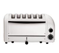 Dualit 3 kW Classic 6 Slice Vario Toaster, White, Hand Built in The UK, Replaceable Proheat Elements, Heat Slot Selector, Defrost Bread, Timer, Replaceable Parts, E975
