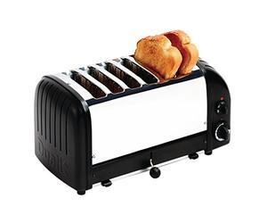 Dualit Classic 6 Slice Toaster - Stainless steel - Hand built in the UK - Replaceable ProHeat® elements - Heat two, four or six slots - Mechanical timer - Replaceable parts - Black