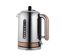 Dualit Classic Kettle | Polished Stainless Steel with Copper Trim | Quiet boiling kettle | 90 Second Boil Time | 1.7 Litre Capacity, 3 KW | Copper Kettle | 72820