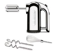 Dualit Hand Mixer Chrome - 400W - Strong Grip Handle - Attachments Included - Integral Plug Storage - 4 Speed Settings - Repairable gears - Flat