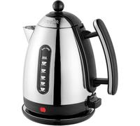 Dualit Lite 1.5L Jug Kettle - Polished Stainless Steel with Black Trim, Fast Boiling, Non-Drip, Dual Measuring Windows, 3kW, 230V, Black