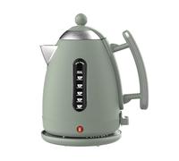 Dualit Lite 1.5L Jug Kettle - Polished Stainless Steel with Black Trim, Fast Boiling, Non-Drip, Dual Measuring Windows, 3kW, 230V, Sage