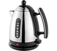 Dualit Lite 1.5L Jug Kettle - Polished Stainless Steel with Black Trim, Fast Boiling, Non-Drip, Dual Measuring Windows, 3kW, 230V, Black