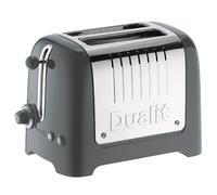 Dualit 2 Slice Lite Toaster | 1.1kW Toasts 60 Slices an Hour | Polished with High Gloss Grey Trim | Bagel & Defrost Settings | 36 mm Wide Slots | 26204