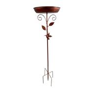 Dualoai Bird Bath, Iron Art, Retro Yard Ornament, Bird Feeder for The