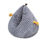 Dualoai Cat Bed Cave Self-Contained Soft Padded Nest Chicken Shape Convertible Function Suitable for Small Pets And Home, gray