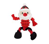 Dualoai Christmas Plush Pets Toy Plush Dog Toy Sound Making Chews Toy Dog Tooth Grinding Toy for Outdoor, Santa Claus