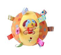 Dualoai Dog Football Toy with Tabs, Bite Resistant, Plush, Bell Inside, Small Dogs, Kittens, Style A