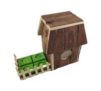 Dualoai Homemade Wooden Hamster Small Animals Habitat Hut for Small Animals