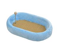 Dualoai Kitten Bed Cat Scratching Board Exercise Game with Ball Toy Chasing Furniture Protection Cat Scratching Board, Blue