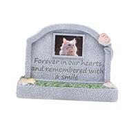 Dualoai Memorial Monument for Pet Pet Tombstone Statue Cat Memorial Headstone Pet Grave Marker for Flowerbed Outdoors Porch Patio, Miss