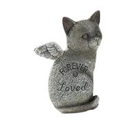 Dualoai Pet Memorial Statue, Small Animal Monument Decoration, Weather Resistant Pet Grave Marker, Cat