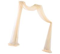 Dualoai Polyester Fiber Arch Drape Arbor Drapery Ceremony Reception Swag 6 Yard for Ceremony Stage Showers Engagement Decoration, Champagne
