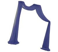 Dualoai Polyester Fiber Arch Drape Arbor Drapery Ceremony Reception Swag 6 Yard for Ceremony Stage Showers Engagement Decoration, Navy Blue
