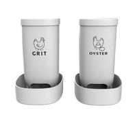Dualoai Set of 2 Sturdy And Waterproof Feeders for Chicks, for Ducks,