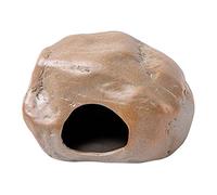 Dualoai Stone Shaped Ceramics Hamster Hideout Hamster Cave Summer Cool Hamster House Hideaway Small Animals Pets Habitat Decor for Summer for Dwarf Gerbils Hamster Toys, 13.5cmx14.5cmx9.5cm