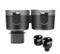 Duals Cup Holder Adapter - Expandable Car Mount, Travel Mug Organizer | Vehicle Drink Slot Wide Base Container Expander Console Insert, Large Bottle Holder for Daily Commute Driving Use