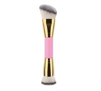 Duals-Ended Cream + Powder Brush 2 in 1 Makeup Brushes for Blending and Application of Liquid Powder Cream and Blusher Angled/round Top Contouring Brushes