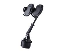 Duals Phone Holder for Car - Beverage Console Bracket, Extendable Base Dock Clamp | Stable Smartphone Attachment for Vehicle Interior, Compact Tech Grip for Taxi, Truck or Personal Auto Use