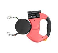 Duals Retractable Dog Lead - Heavy Duty Double Headed 3 m Extendable Dog Leashes with LED Light and Reflective Nylon strap, 360° Tangle-Free, Walk 2 Dogs up to 50 lbs