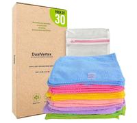 Dualvertex 30 Pack Microfiber Face Cloths - 15x15cm Reusable Baby Wipes | 15 x 15 cm Multipurpose Unscented Makeup Remover Cloth with 2 in 1 Laundry & Carrying Bag | Good for Cleaning New Born Gift