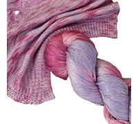 Duan Dyed Silk Cotton No. 6 Lace Thread for Spring and Summer - Medium Thin Knitting Yarn for Handmade DIY Projects(MonetWaterLilies/280g)