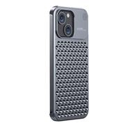 DUANCL Case for Iphone 16 Pro Max/16 Pro/16, Aluminum Alloy Phone Cover with Metal Cooling Hollow Slim Aromatherapy Case Anti-Scratch,Grey,16 Pro Max