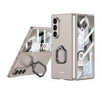 DUANCL Case for Samsung Galaxy Z Fold 6, Ultra-Thin Slim Cover with 360°Rotate Ring Holder Stand, Hard PC Shockproof Full Body Protection Minimalist Case,Gray