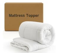 DUANDUAN Mattress Topper King Size Bed - Elastic Fitted Thick Mattress Pad and Cover with Deep Pocket Stretches up to 30cm - Breathable Fluffy Bed Topper (King, 150x200x5cm)