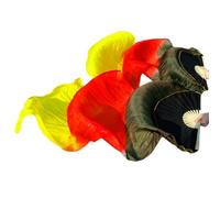 DUANGYMM Belly Dance Fan Veils Real Silk 1 Pair 180 by 90 Cm for Women(06,180cm Imitation Silk)