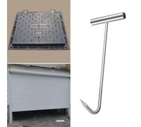 DUANGYMM lifting hooks, Stainless Lifters Versatile Cover Lift, T-Handle J-Hook Manhole Cover Puller 50-90 cm(50 cm(19 3/4"))