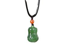 DUANGYMM Necklace,Jade Necklace, Hotan Jasper Jade Spinach Green Delicate Small Cabbage Pendant Men and Women Models Retro Ethnic Style