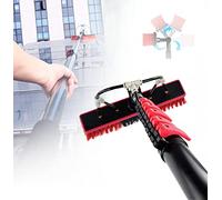 DUANHOZ 12Ft-36Ft Telescopic Solar Panel Cleaning Brushes Rod, Solar Panel Cleaning Brush and Pole Water Fed Cleaning for Trucks Windows, Glass Wall Photovoltaic Panel Cleaning,3