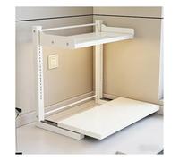 DUANHOZ Adjustable Retractable Microwave Oven Rack - Kitchen Countertop StorageShelf for Air Fryers & Cookware Snap-in Carbon Steel Stand (B-40x35x60cm)