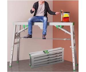 DUANHOZ Adjustable Work Platform, Portable Folding Work Platform Scaffolding 5-Speed Height Adjustable Home Engineering Workbench-No, Ladders Work Platform,C-200 * 37