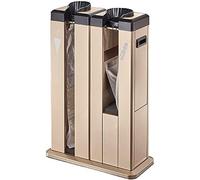 DUANHOZ Automatic Wet Umbrella Wrapper, Umbrella Automatic Packing Machine with Wheels, Umbrella Bags Dispenser Holder Stand, Stainless Steel, Double Slots, with 500 Short and 50