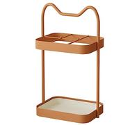 DUANHOZ Cat Ear Design Umbrella Stand with Removable Drip Tray,Metal Umbrella Holder 6 Slots 2 Hooks Hold 8-10 Umbrellas,Cane Organizer for Office Apartment (Color : Orange)