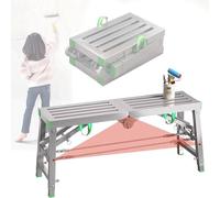 DUANHOZ Folding Platform Step Ladder, Adjustable Work Platform Steel Folding Scaffolding Ladder, Max Load 800 Lbs, Portable Folding Work Platform, for Construction,A-200 * 37cm
