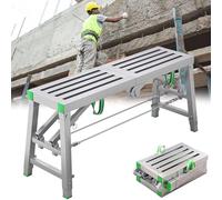 DUANHOZ Folding Scaffolding Work Platform, Foldable Adjustable Work Platform, Portable Heavy Duty Scaffold Tower, Anti-Slip, for Painters Work Construction，（001，180cm）