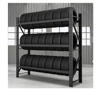 DUANHOZ Heavy Duty Tire Storage Rack for Trucks, All-Season & Snow Tires, Semi Tire Holder for Indoor Workshop & Garage, Durable Tire Shelf Unit (Black, 200x40 cm)