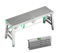 DUANHOZ Height Adjustable Folding Scaffold LadderHeavy Duty Steel Work Platform with 800 lbs Capacity Portable Tower Stool Bench for Home & Professional Use (B 140 * 37cm)