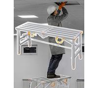 DUANHOZ Home Maintenance Work Platform Folding Stool Adjustable Height 47.2x11.8in Industrial Scaffold for Equipment Improvement