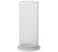 DUANHOZ Metal Umbrella Holder for Entryway Round Umbrella Stand Rack with Hooks Umbrella Bucket Hollow out Umbrella Organizer for Home Office Decoration,Bianco,Bianco