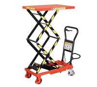 DUANHOZ Mobile Lift Platform Platform car Mobile small lift Scissor type flatbed trolley Manual hydraulic lifting Boom Lift