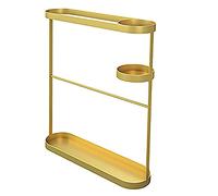 DUANHOZ Modern 2 Tier Umbrella Holder Rack Ultra Thin Space Saving Stand for Wall Doorway Lobby Foyer Corner Corridor Stylish White & Gold Design