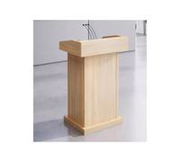DUANHOZ Multi-Function Wooden Lectern Podium Stand for Church & Classroom - Portable Floor Pulpit with Adjustable Height, Mobile Presentation Desk in Golden Oak Finish