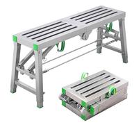 DUANHOZ Multi-Purpose Scaffolding Equipment,Steel Folding Work Platform Scaffold Ladder Height Adjustable Tower Stool Bench 800lbs Capacity Home & Industrial Use 140 * 30cm