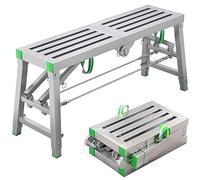 DUANHOZ Portable Folding Scaffolding Adjustable Height 400kg Load Capacity Multipurpose Work Platform Tower for Stool Bench and More